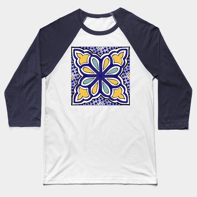 Geometric portuguese tile Baseball T-Shirt by Marta crokis